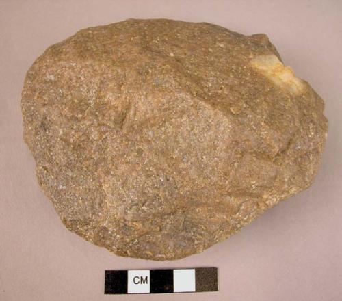 Discoidal quartzite hand axe made on large flake