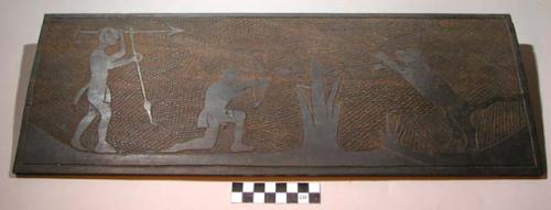 Carved ebony plaque