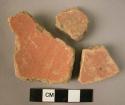 Ceramic body sherds, red slipped ware