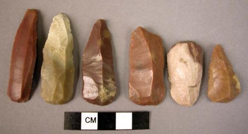 10 flint end -of-blade scrapers