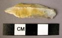 Symmetrical flint point on medium sized blade