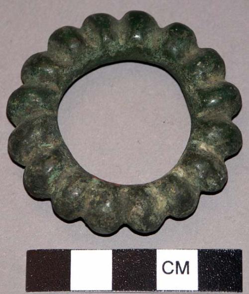 Bracelet of bronze, corrrugated