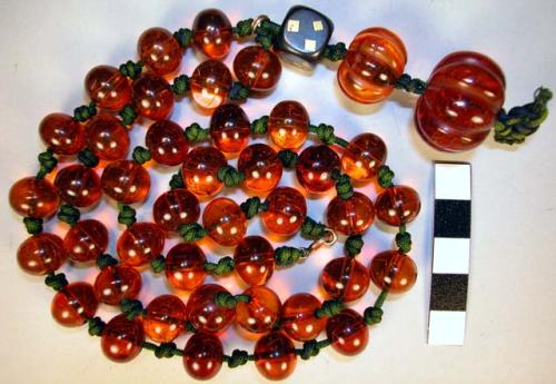 Necklace of amber-colored beads