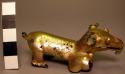 Gold plated copper zoomorphic figurine - animal with condor beak, ears bell-form