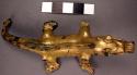 Gold plated copper zoomorphic figurine- crocodile?