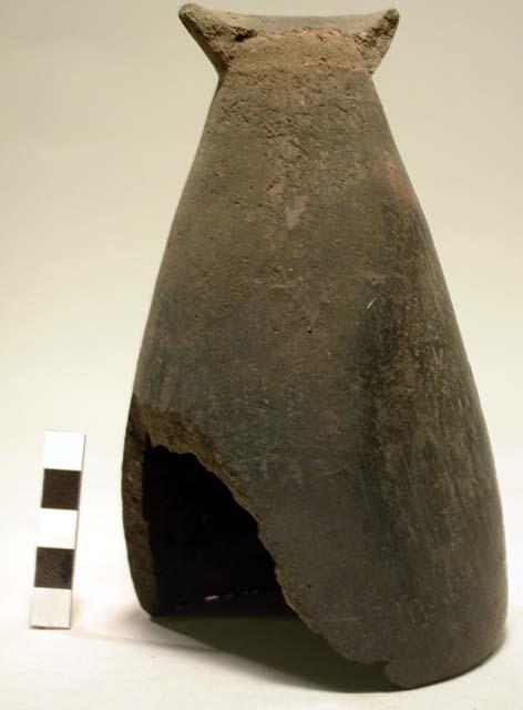 Black, footed pottery goblet