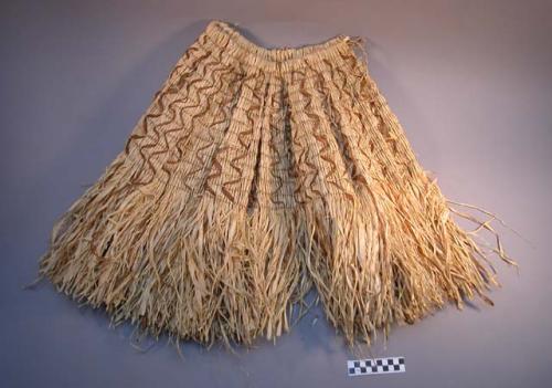 Rain poncho or cape of elaeagnus bark woven with hemp twine.