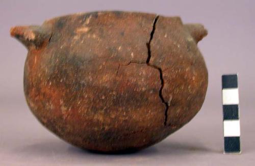 Small red ware bowl- handles pierced