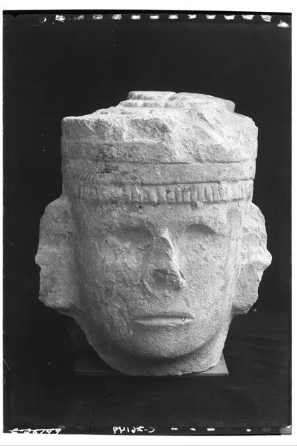 Head of Chac Mool from T. of the Warriors, front