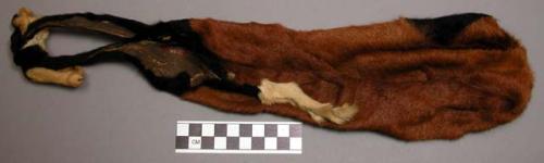 Bag of kid skin - tan with white and black spots ("mpagozi heni")