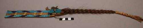 "Scalp lock" ornament of braided horsehair and beadwork