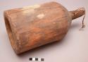 Corn mortar, probably from the Plains. Made from single piece of wood.