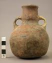 Thin neck, double-handled pottery jug - small