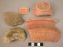 6 Sherds (red glaze)