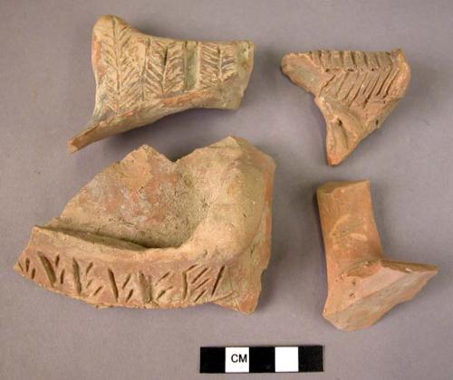 10 Sherds of pots with attached stands