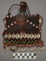 Skin pouch - decorated with beads and cowrie shells