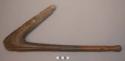 Large hoe - broad ended iron blade, wood handle