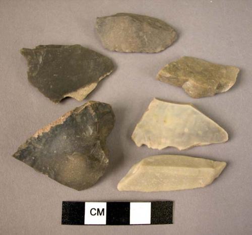 6 miscellaneous flint burins