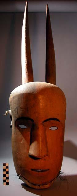 Large wooden ceremonial mask - worn by the Ngil society