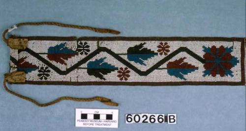 Beaded strips, possibly Ojibwa loomwork.