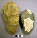 5 crude pointed stone handaxes