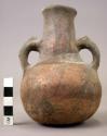 Thin neck, double-handled pottery jug - small