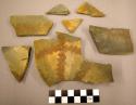 Sherds from decorated bowl - pottery