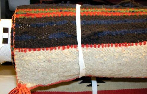 Banded blanket with Moqui stripes