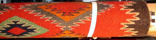 Saddle blanket, outline style. Diamond pattern with border