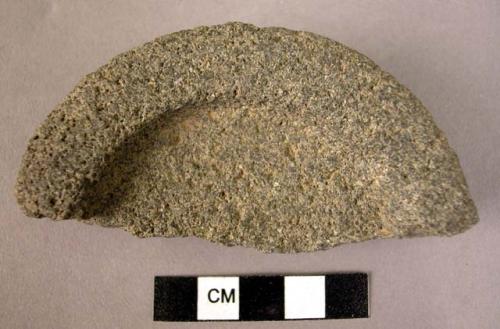 Ground stone mortar fragment, black