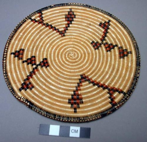 Flat basketry plaque, 6.5" x 6.5"