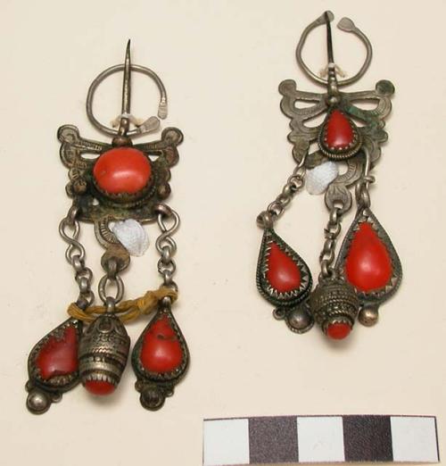 Pair of silver earrings