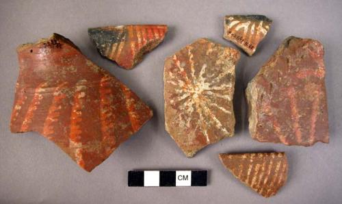 10 potsherds - white painted red ware