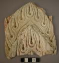 Plaster fragment of floral design, 3" wide, from lamasery