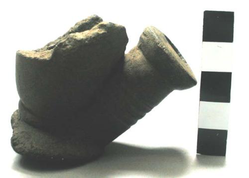 Broken clay "pipe" - ceremonial object