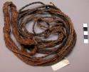 String pot holder of braided fibre, dark brown, kiteko