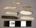 7 small flint backed blades (lamelles a dos abattu)