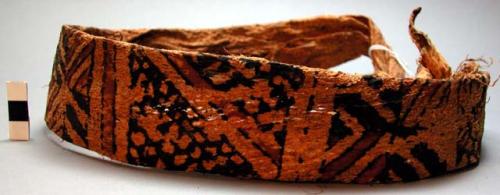 Woman's bark cloth waistband with painted designs; Chikole