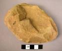 Almond-shaped stone hand axe, heavily rolled