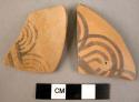 2 potsherds - pendant loop decoration