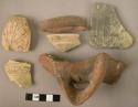 Ceramic rim and body sherds, miscellaneous plain ware, incised and impressed