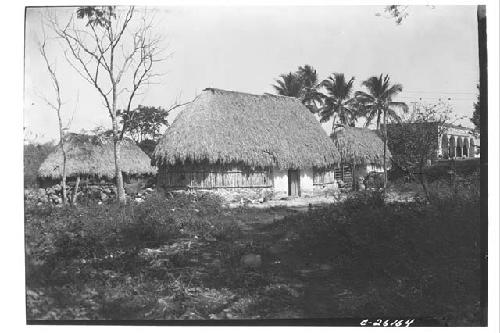 Juan Olalde's (native mayordomo) home. Casa Principal in distance