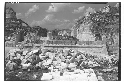 Colonnade at the Temple of Wall Panels before completion of excavation