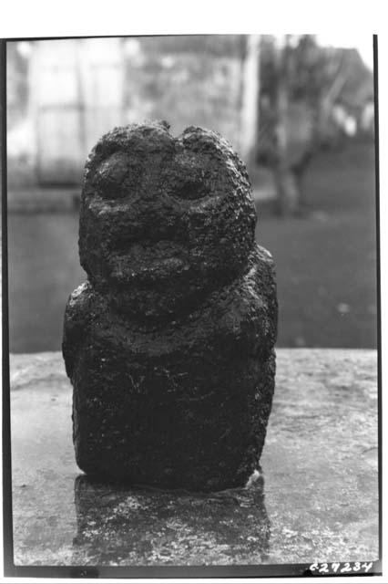 Small stone statuette in private house in village of Tixmucuy