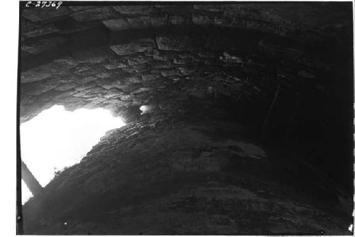 Caracol, view taken looking up into vault of outer corridor