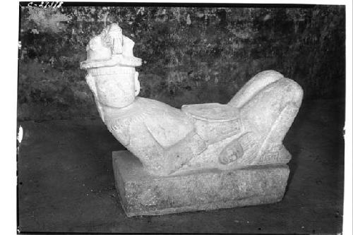 Close view of Chac Mool figure after removal of all the fill