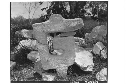 Sculptured roof fret from the Temple of Warriors