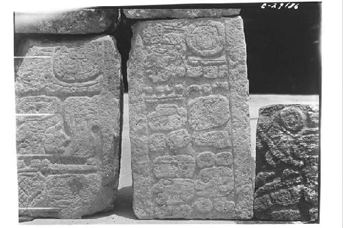 Caracol, stones bearing hieroglyphs.