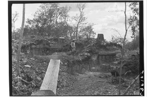 Structure 3 E 3.  NE corner of structure under excavation