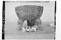 Incised Tripodal Pottery Bowl with Pisote Head Effigy Legs